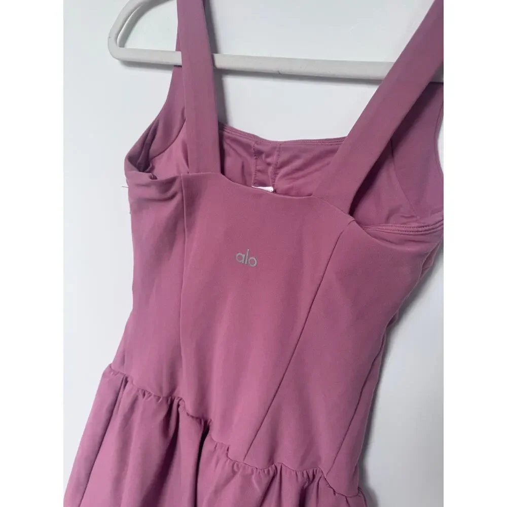 Alo Yoga Alosoft Break Point Tennis Dress Size XS mauve pink athleisure purple